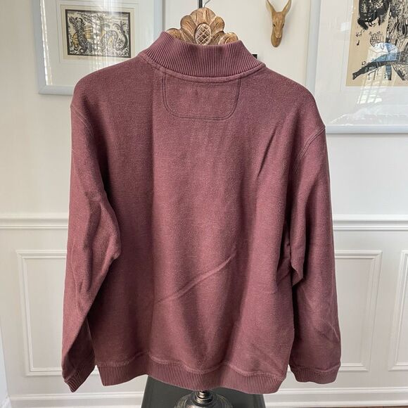 Tommy Bahama Brown Cotton Henley Snap Sweater XL - Picture 7 of 8